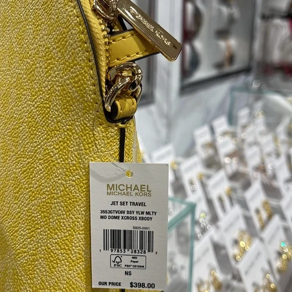 Michael Kors Jet Set Travel Medium Color-Block Signature Logo Dome Crossbody Bag - Picture 6 of 16